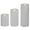 Northlight Set of 3 White LED Flickering Flameless Wax Pillar Candles 8&#x22;